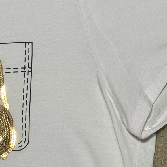 KARL LAGERFELD PARIS Sunglass Pocket T Shirt, White, XL - Picture 7 of 7